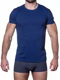 Комфортная футболка из 100% хлопка Sergio Dallini DT7504сдтФм Navy/Синий